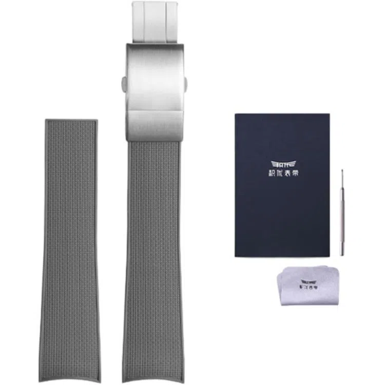 积优 浪琴康卡斯代用氟橡胶表带 适用浪琴康卡斯系列 黑色蓝色绿色灰色 男女通用