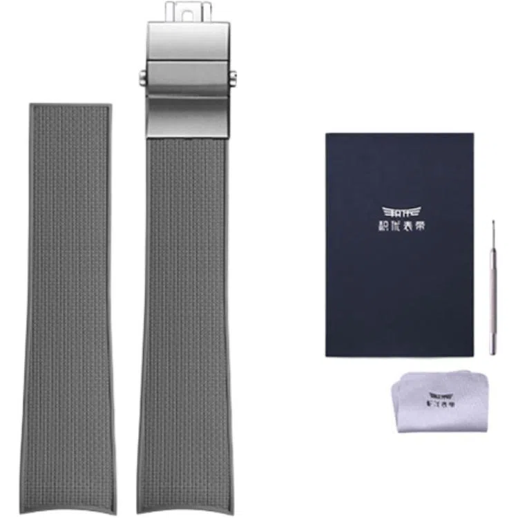 积优 浪琴康卡斯代用氟橡胶表带 适用浪琴康卡斯系列 黑色蓝色绿色灰色 男女通用