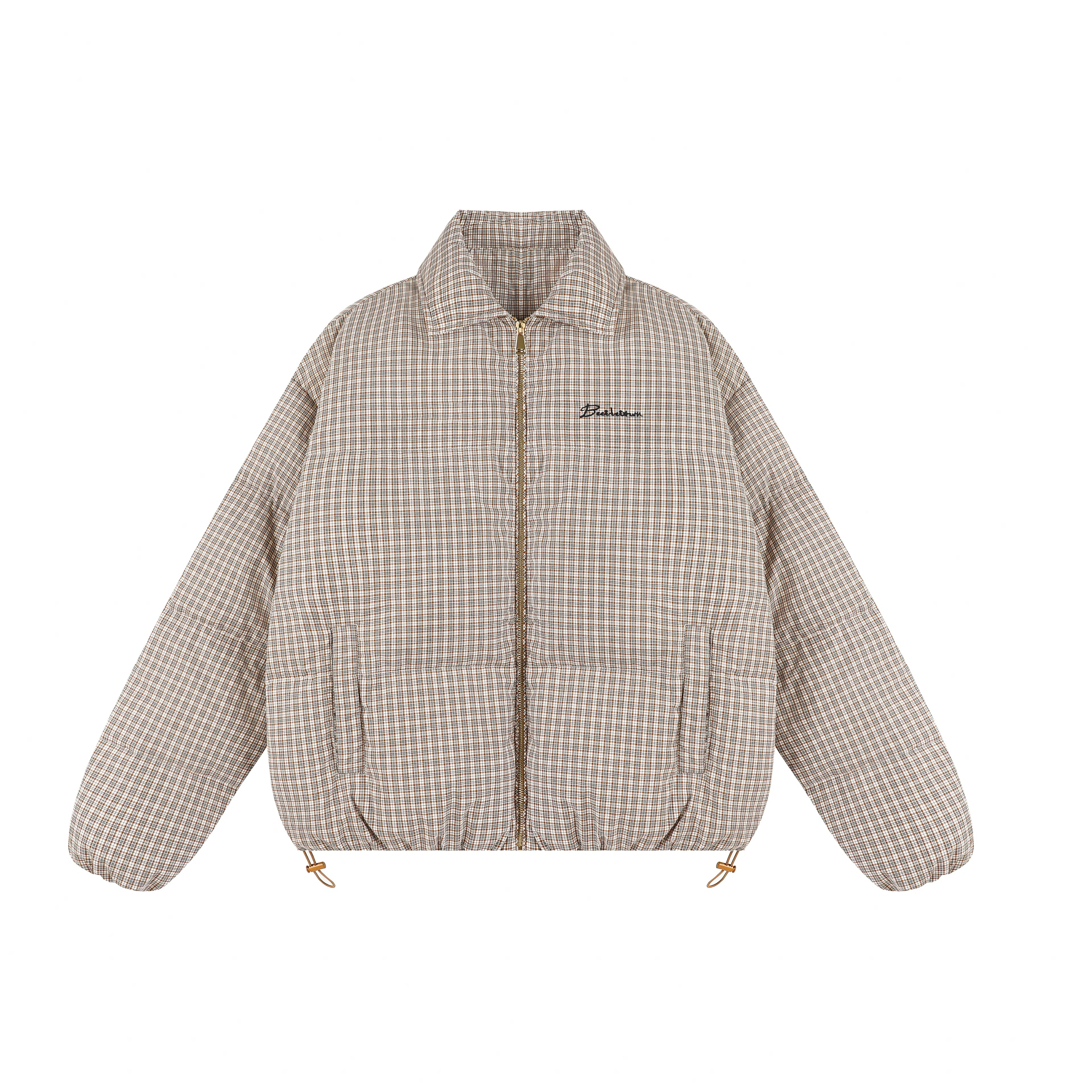 BEETLE TOWN Retro Plaid Puffer Jacket