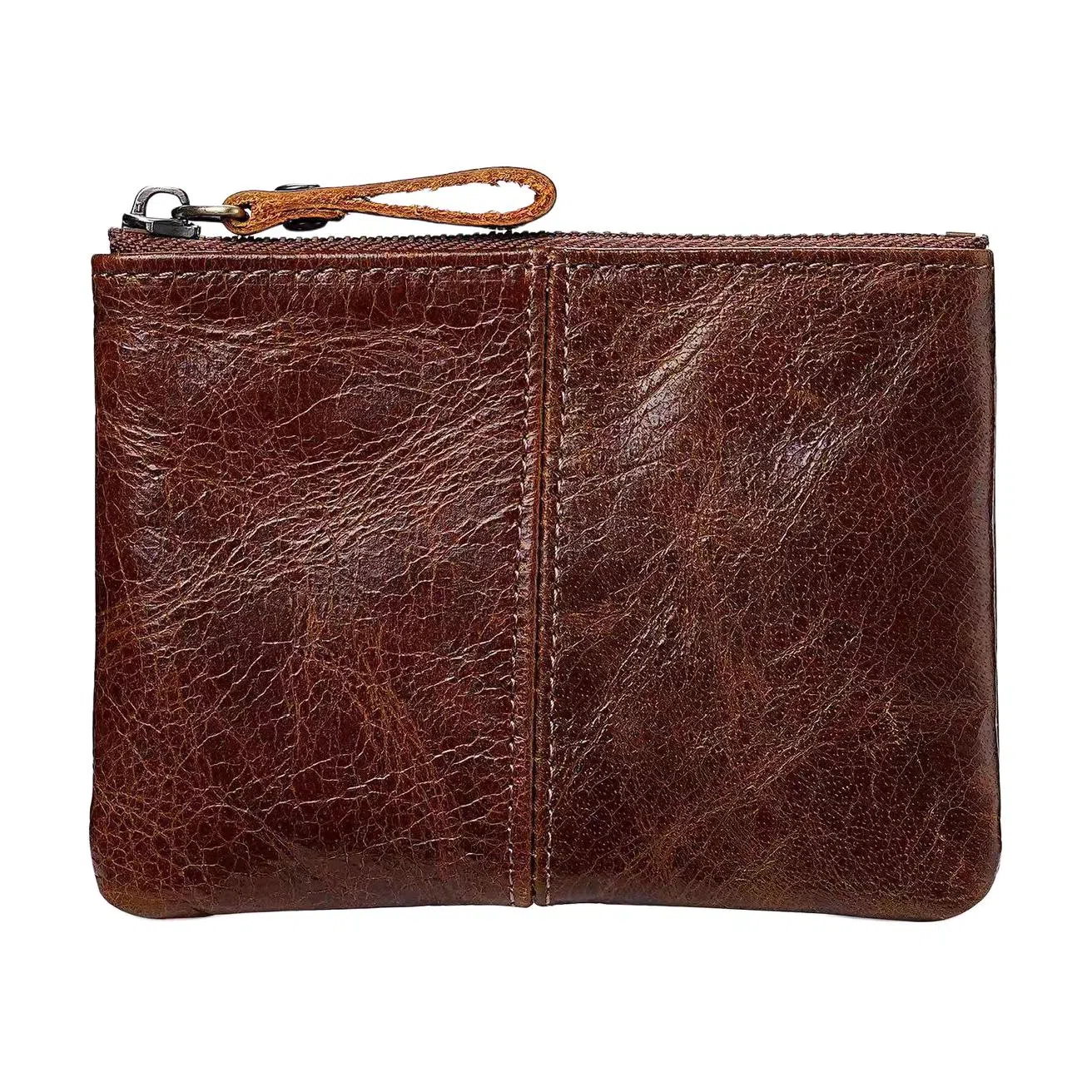 掐尖 复古硬币散钱收纳包真皮车钥匙银行卡片证件包 牛皮 零钱包 男女同款情侣款 咖啡色/棕色