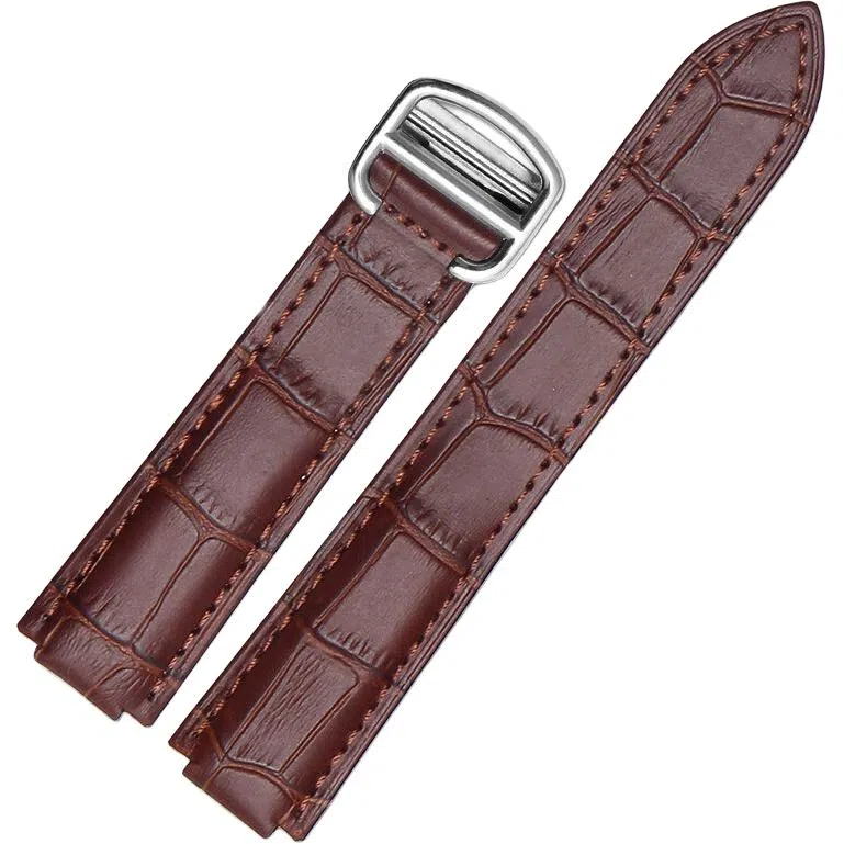 港爵适用于卡地亚表带真皮蓝气球手表带凸口系列牛皮手表配件男女通用款手表表链手表表带