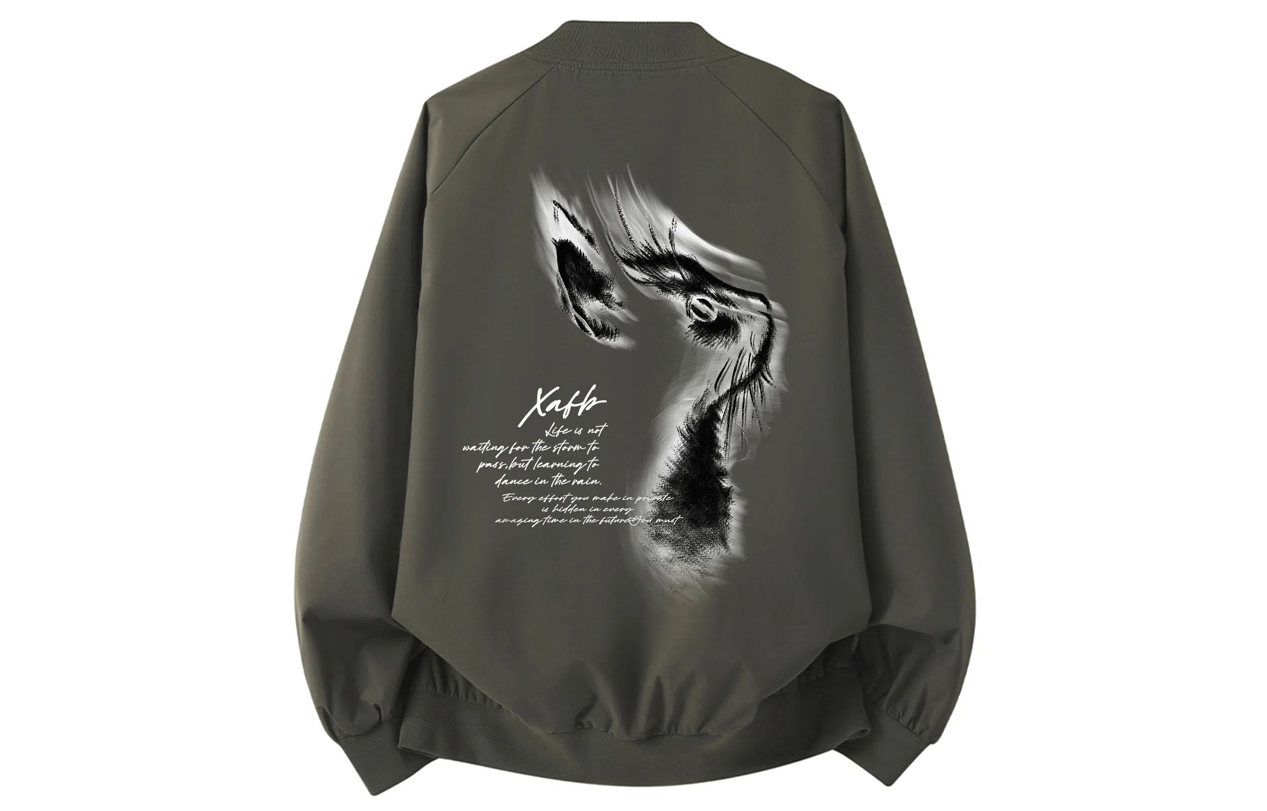 XAFB Vintage Letter Print Jacket