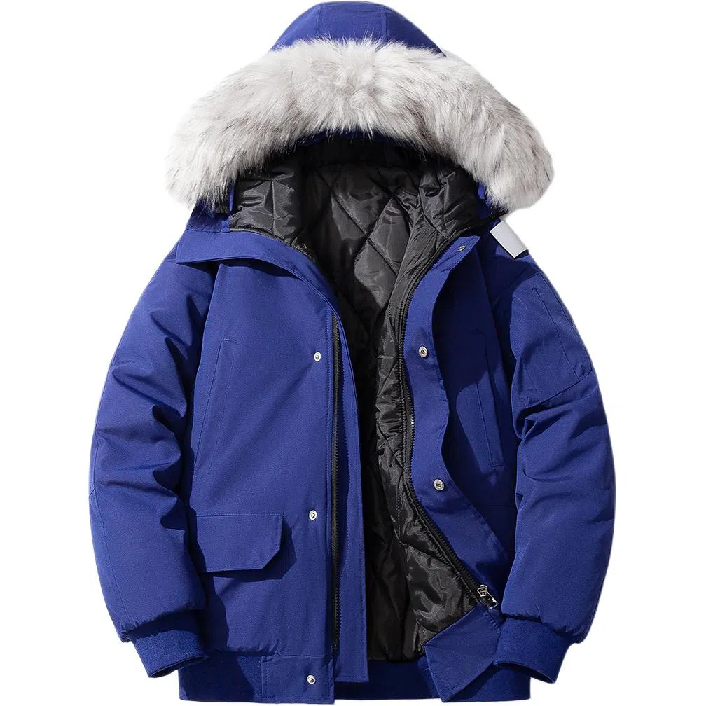 【dme】 美式大毛领连帽工装棉服外套男女冬季加厚保暖棉衣短款潮男装 男款