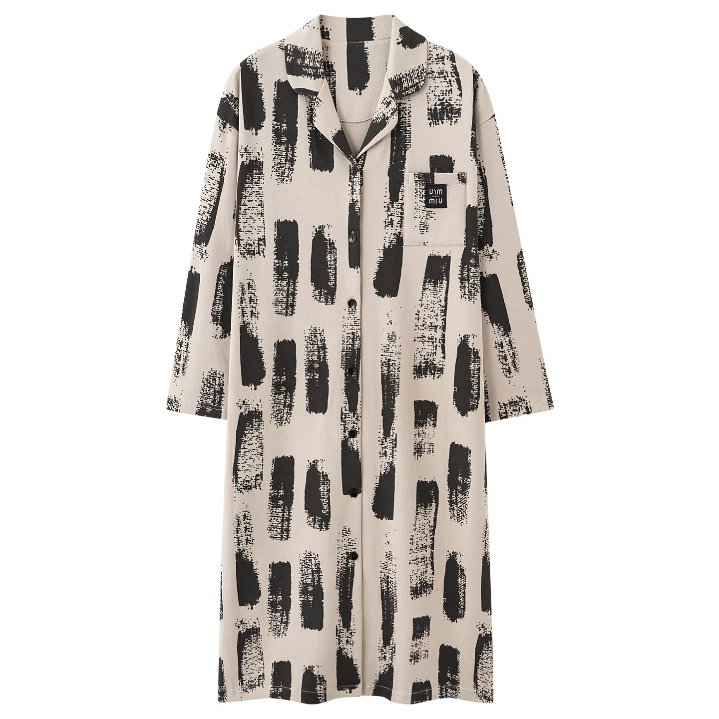 莫代尔 简洁宽松时尚百搭舒适柔软亲肤细腻个性气质长袖裙家居裙睡裙 女款