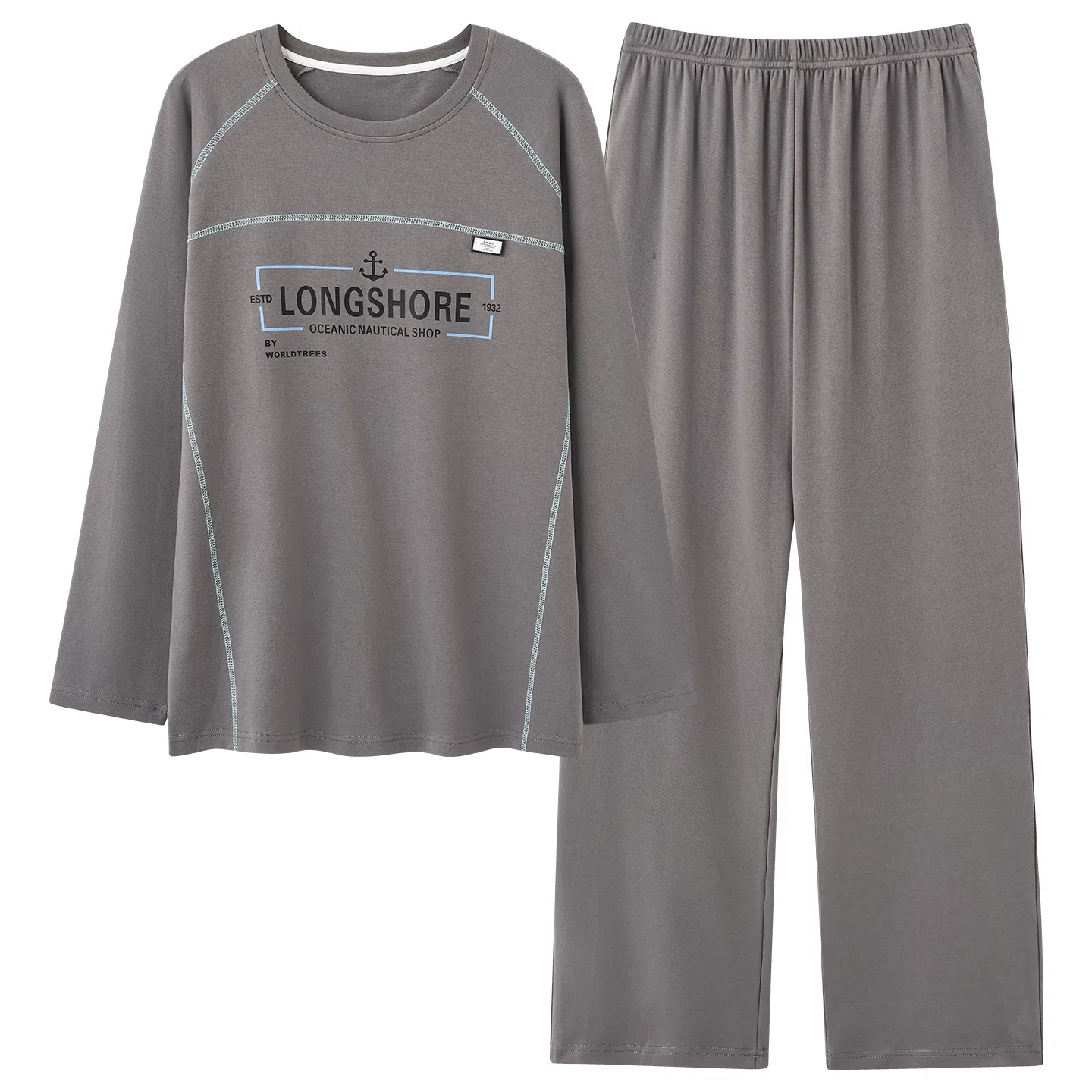 莫代尔 耐磨耐穿韩版舒适柔软亲肤细腻宽松不易起球家居服可外穿男士睡衣套装 男款