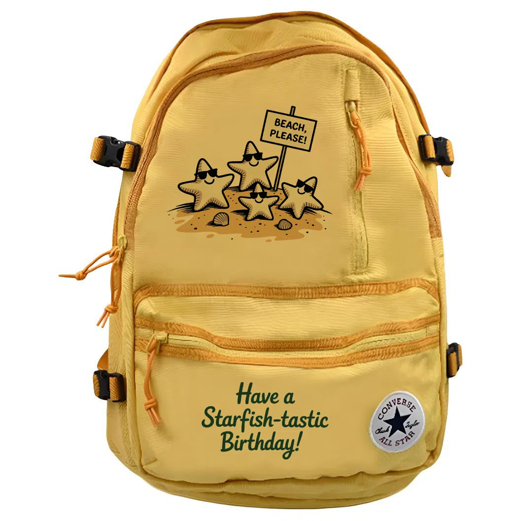 Converse Logo Zipper Backpack Yellow