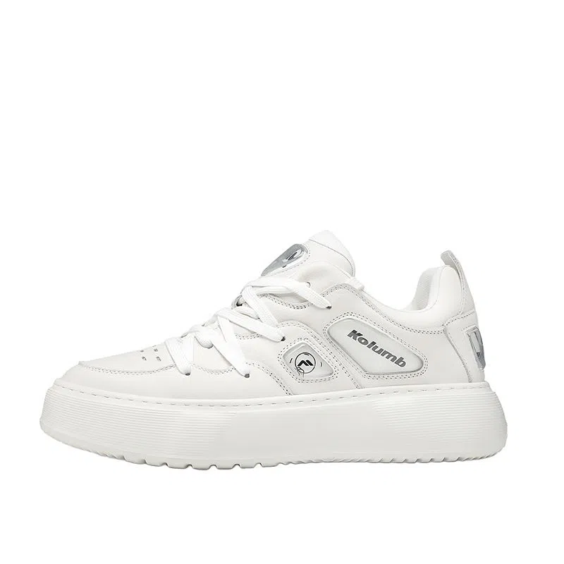 哥仑步头层牛皮厚底轻便橡胶发泡底休闲板鞋男款