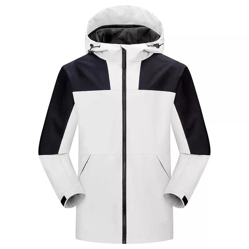 户外休闲纯色简约连帽宽松高颜值薄款防风防水耐磨进藏登山服饰 冲锋衣 男款