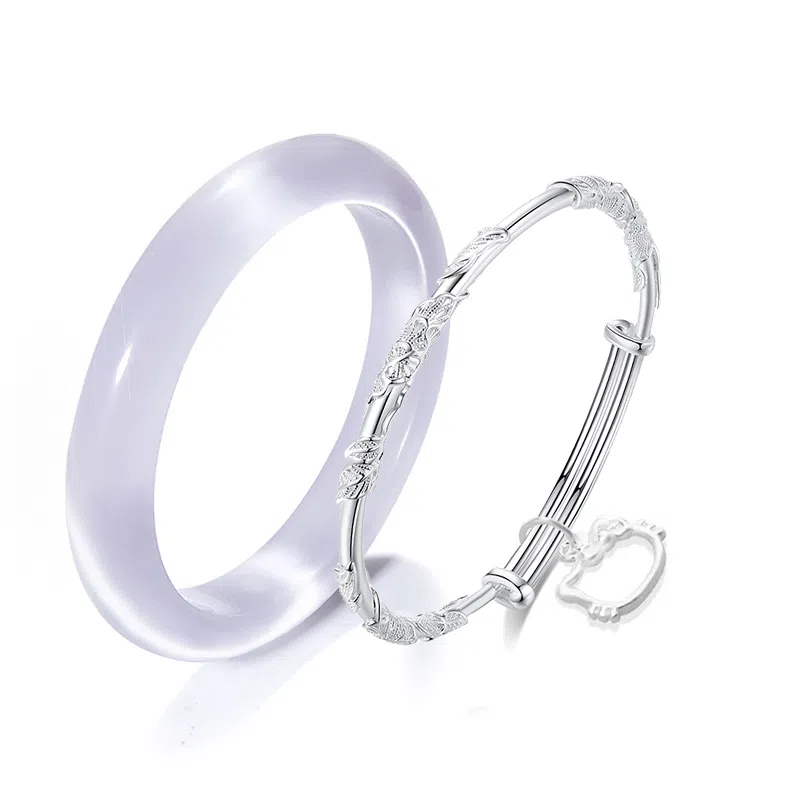 静范 紫罗兰 薰衣草镯 甜美浪漫芋泥波波少女 精致繁花似锦可爱小猫套装 水润汉服旗袍日常通勤 温柔优雅高级告白#好运 琉璃 手镯 女款