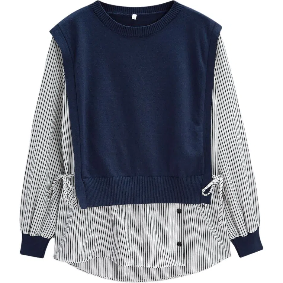 爱依服 韩版时尚通勤休闲风针织衫 女款