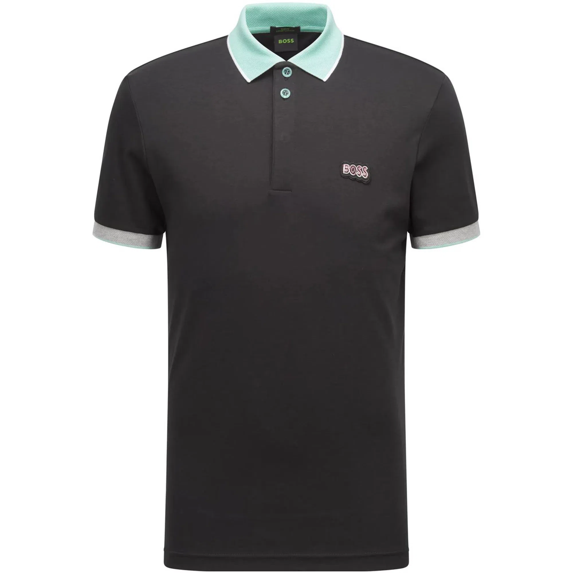 HUGO BOSS Interlock-Cotton Slim-Fit Polo Shirt With Logo Patch PoloPolo