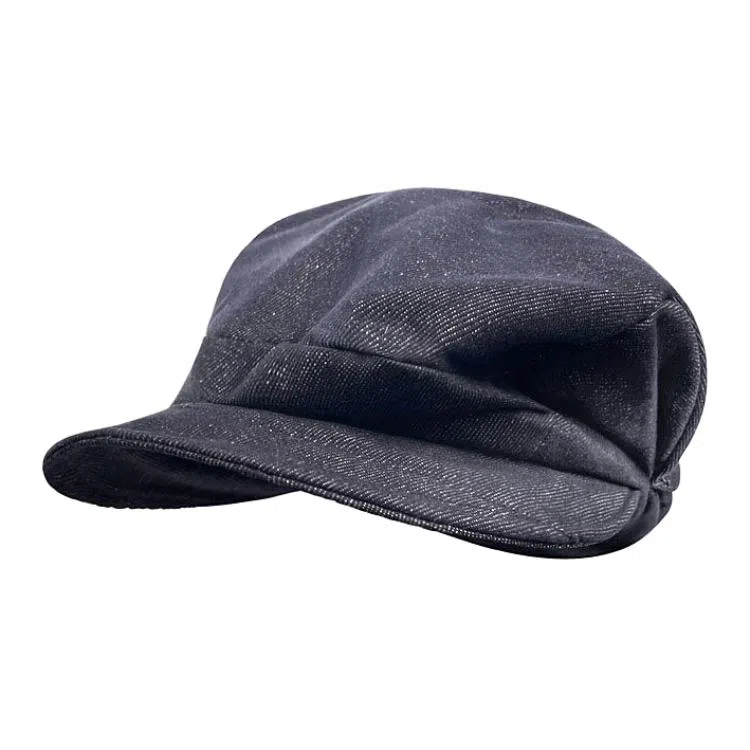 山一丸 日系褶皱棉麻显脸小八角帽复古文艺画家报童帽子 涤纶 贝雷帽 女款