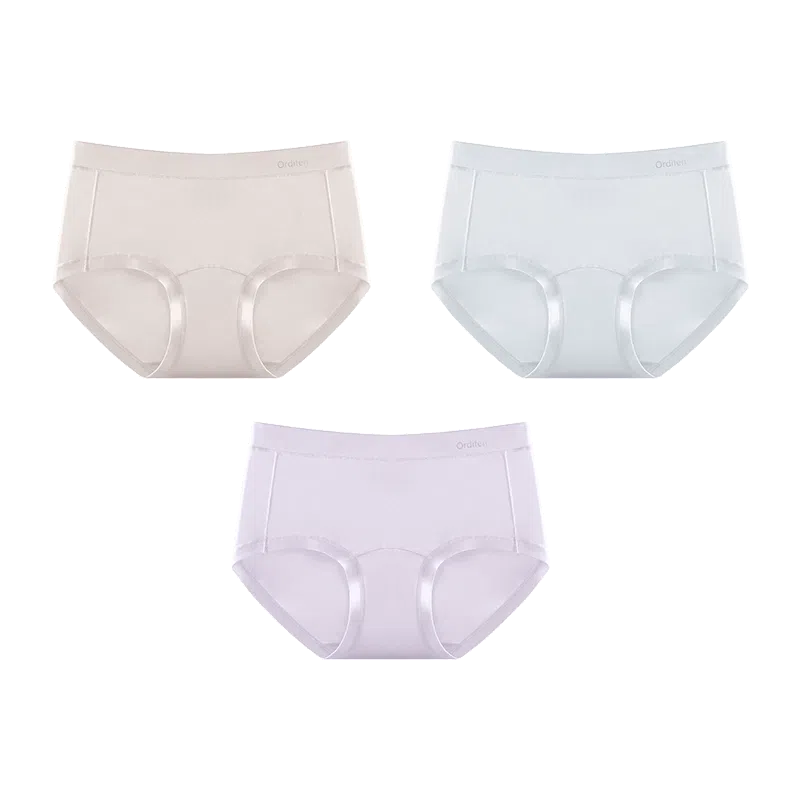 欧迪芬 莫代尔含桑蚕丝无痕舒适抑菌裆不夹臀中腰高弹亲肤透气全包臀三角内裤 女款