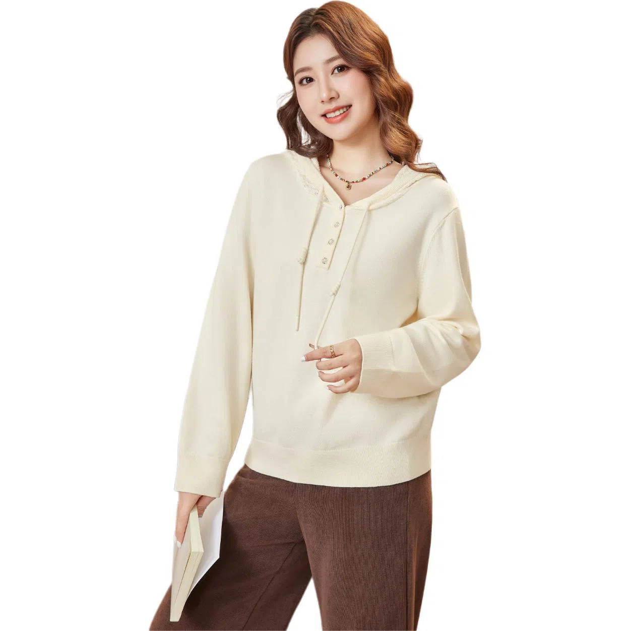 爱依服 简约休闲百搭常规套头卫衣 女款