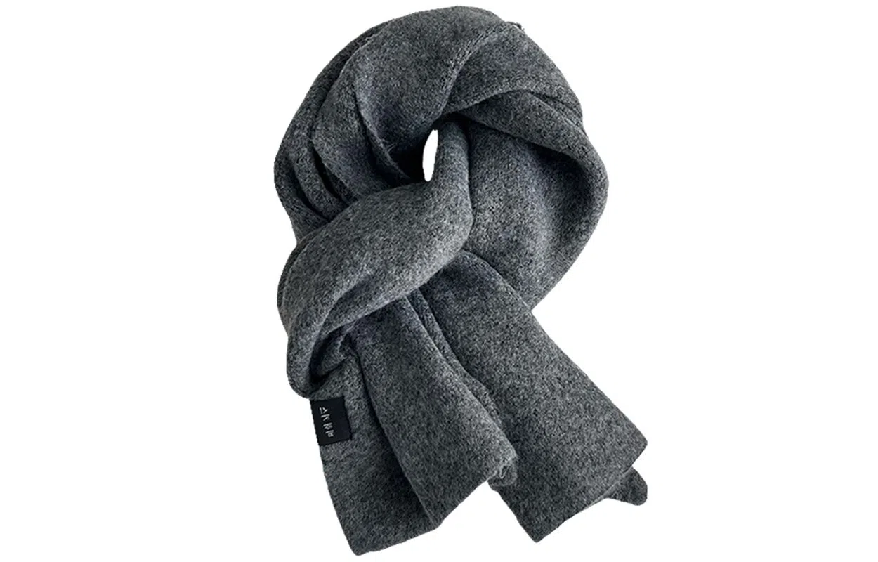 优幽兰 韩版休闲简约纯色高级感加厚保暖时尚百搭氛围感防风防寒针织护颈日系穿搭 聚酯纤维 绒线围巾 男女同款情侣款