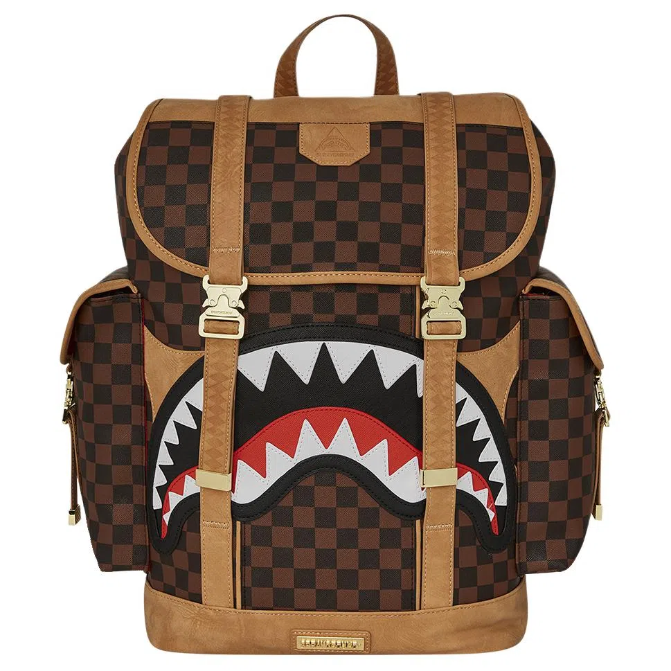 Sprayground Logo Fabric Backpack Brown