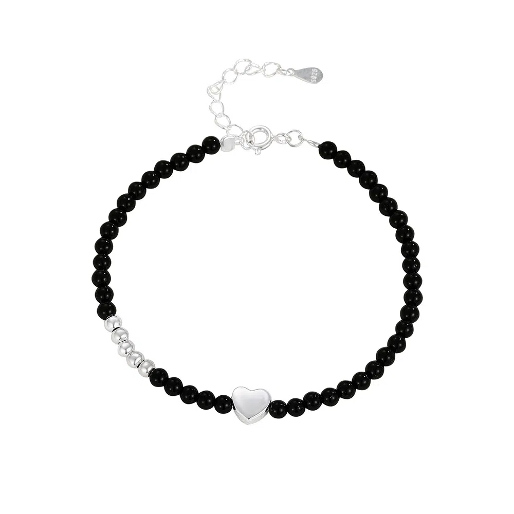 【S925纯银 在逃公主】 七七银饰 爱心 甜美浪漫告白 心动 轻奢爱心设计 轻奢小众高级感百搭气质 显白贵气恋爱约会#好运 玛瑙 手链 女款