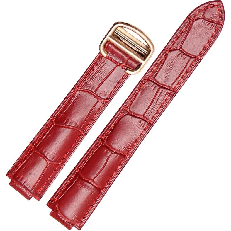 港爵适用于卡地亚表带真皮蓝气球手表带凸口系列牛皮手表配件男女通用款手表表链手表表带