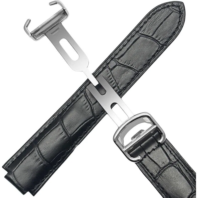 港爵适用于卡地亚表带真皮蓝气球手表带凸口系列牛皮手表配件男女通用款手表表链手表表带