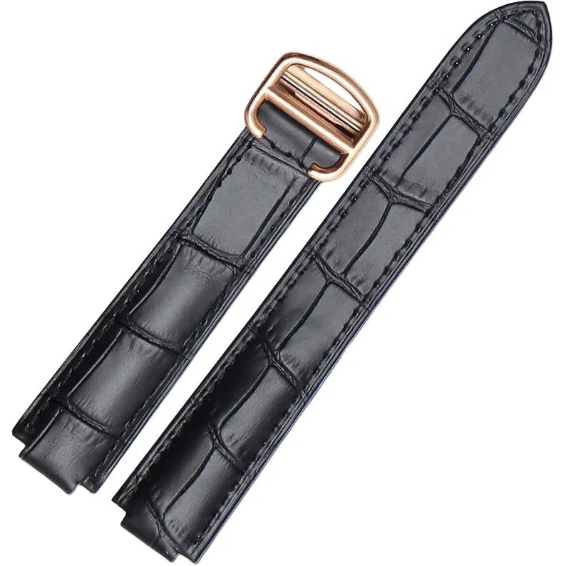 港爵适用于卡地亚表带真皮蓝气球手表带凸口系列牛皮手表配件男女通用款手表表链手表表带