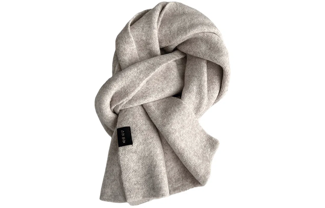 优幽兰 韩版休闲简约纯色高级感加厚保暖时尚百搭氛围感防风防寒针织护颈日系穿搭 聚酯纤维 绒线围巾 男女同款情侣款