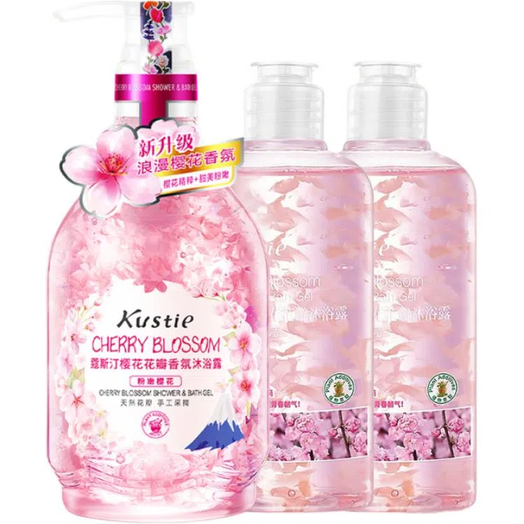 蔻斯汀 樱花花瓣香氛沐浴露洗发水系列 明星同款  蓬松控油 持久留香 清洁保湿滋润伴手礼 清新舒缓 学生小瓶容量组合套装