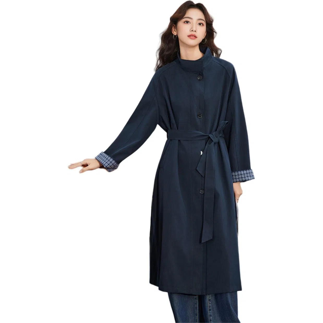 爱依服 秋季韩版休闲长袖通勤风衣 女款