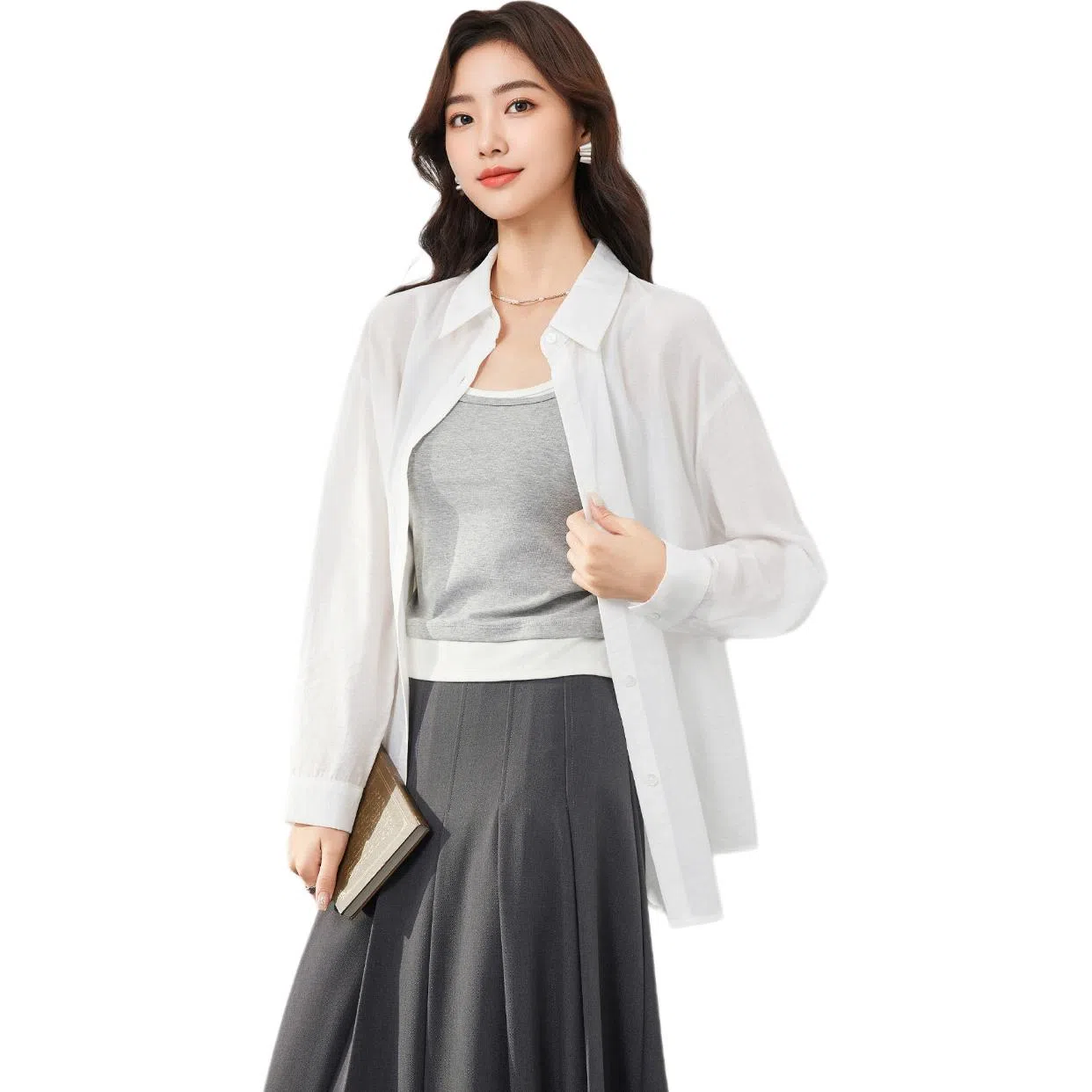 爱依服 法式简约休闲通勤长袖衬衫 女款