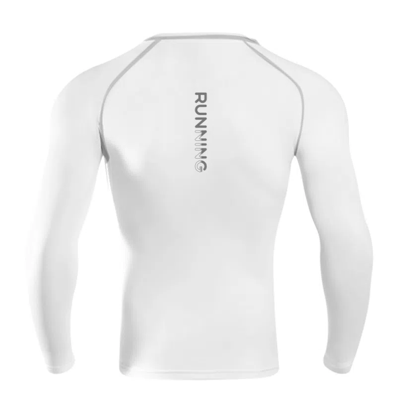 匹克 运动反光印花透气速干跑步骑行修身显肌肉长袖紧身健身衣 男款