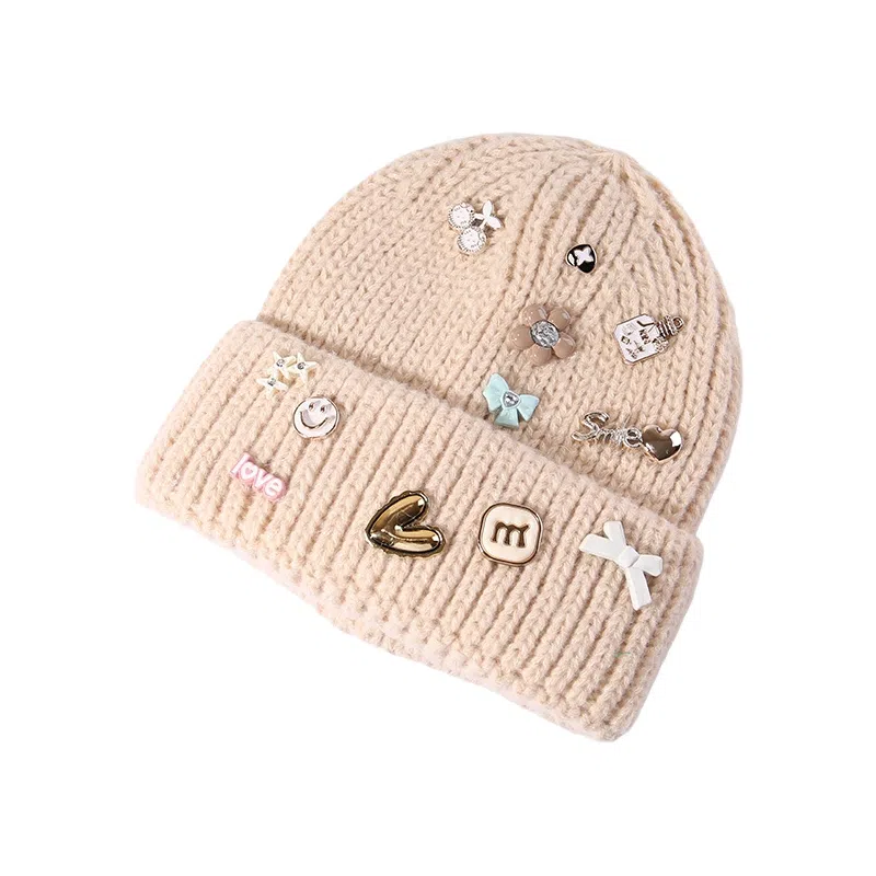 MEETSUNNY Multi-Button Ear Warmer Knit Hat