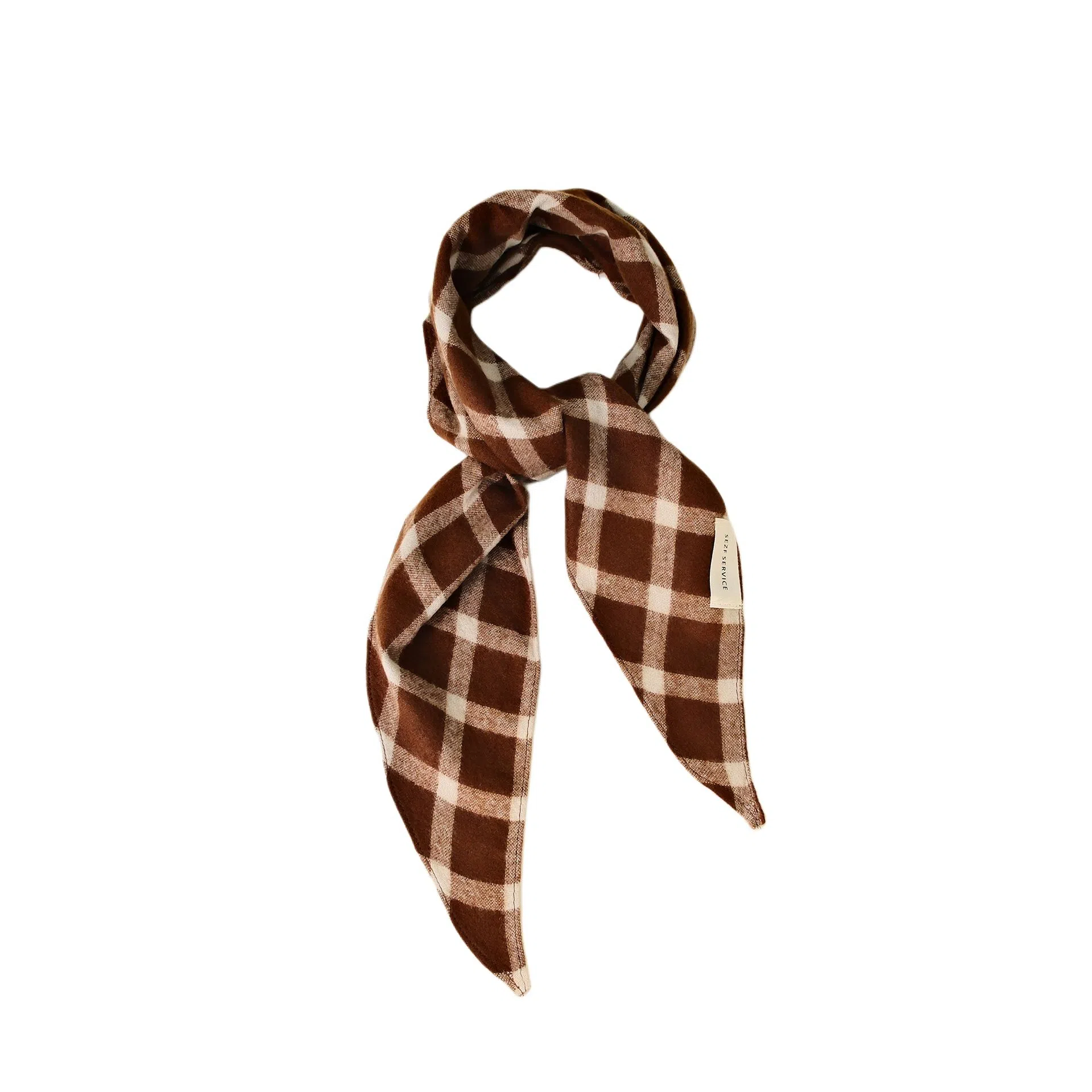 艾佳微 美拉德配色暖色调格子高级感小披肩外搭护颈围巾系领巾护脖 聚酯纤维 丝巾 男女同款情侣款