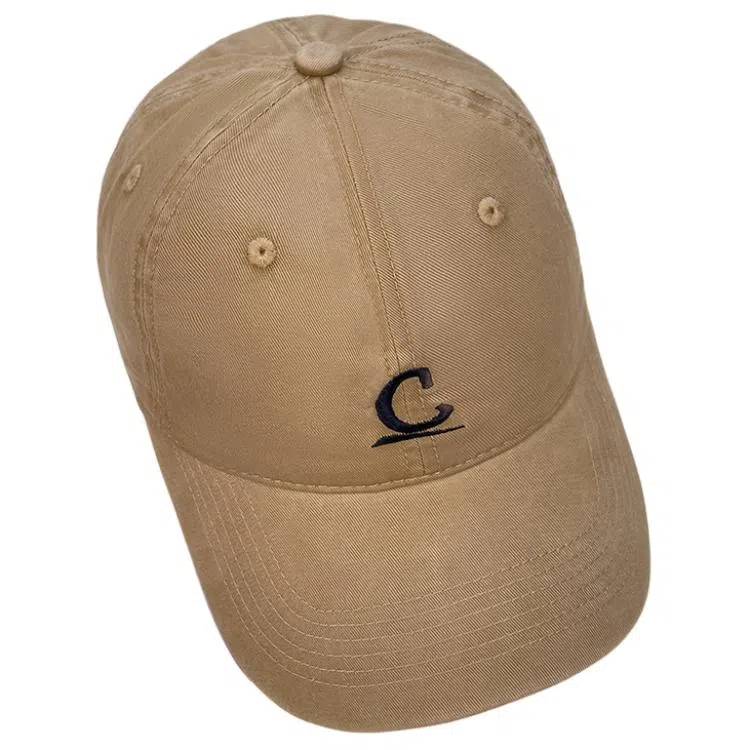 山一丸 复古软顶字母刺绣显脸小遮阳防晒帽潮 聚酯纤维 鸭舌帽 男女同款情侣款