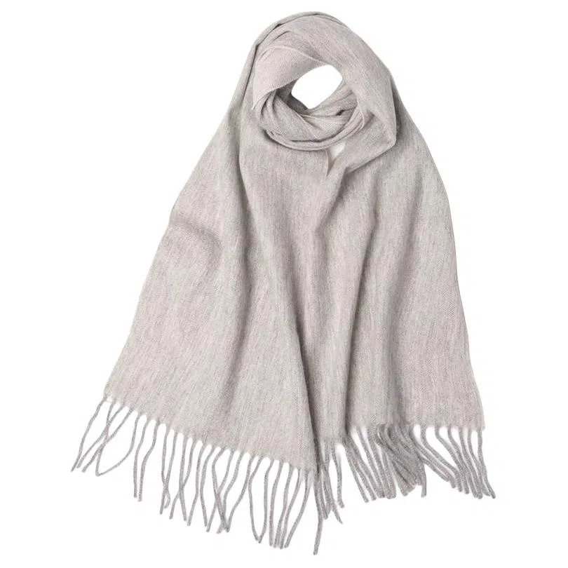 红豆 拼色高雅保暖时尚 山羊绒 绒线围巾 男女同款情侣款