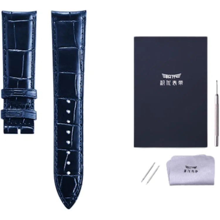 积优 江诗丹顿代用鳄鱼皮表带 适用传承艺术大师伍陆之型 男女通用 黑色棕色蓝色