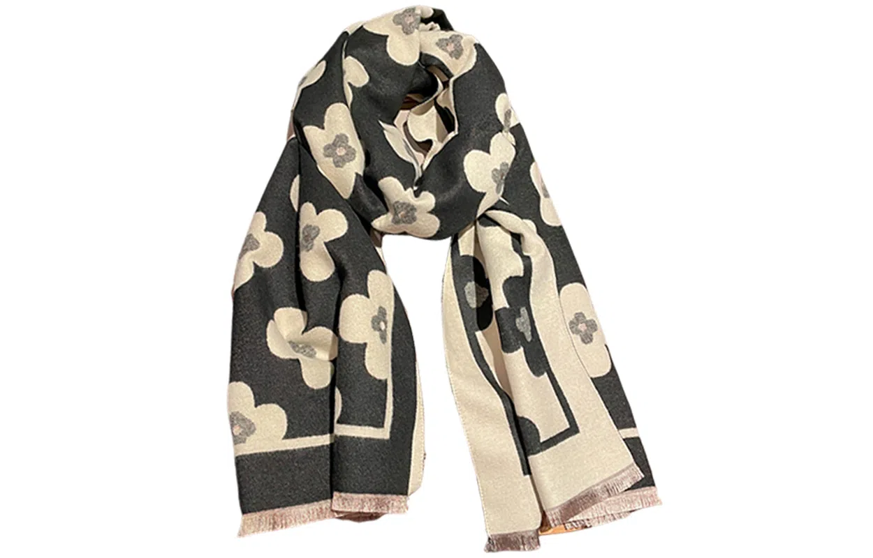 优幽兰 时尚轻奢风高级感 仿羊绒 绒线围巾 女款