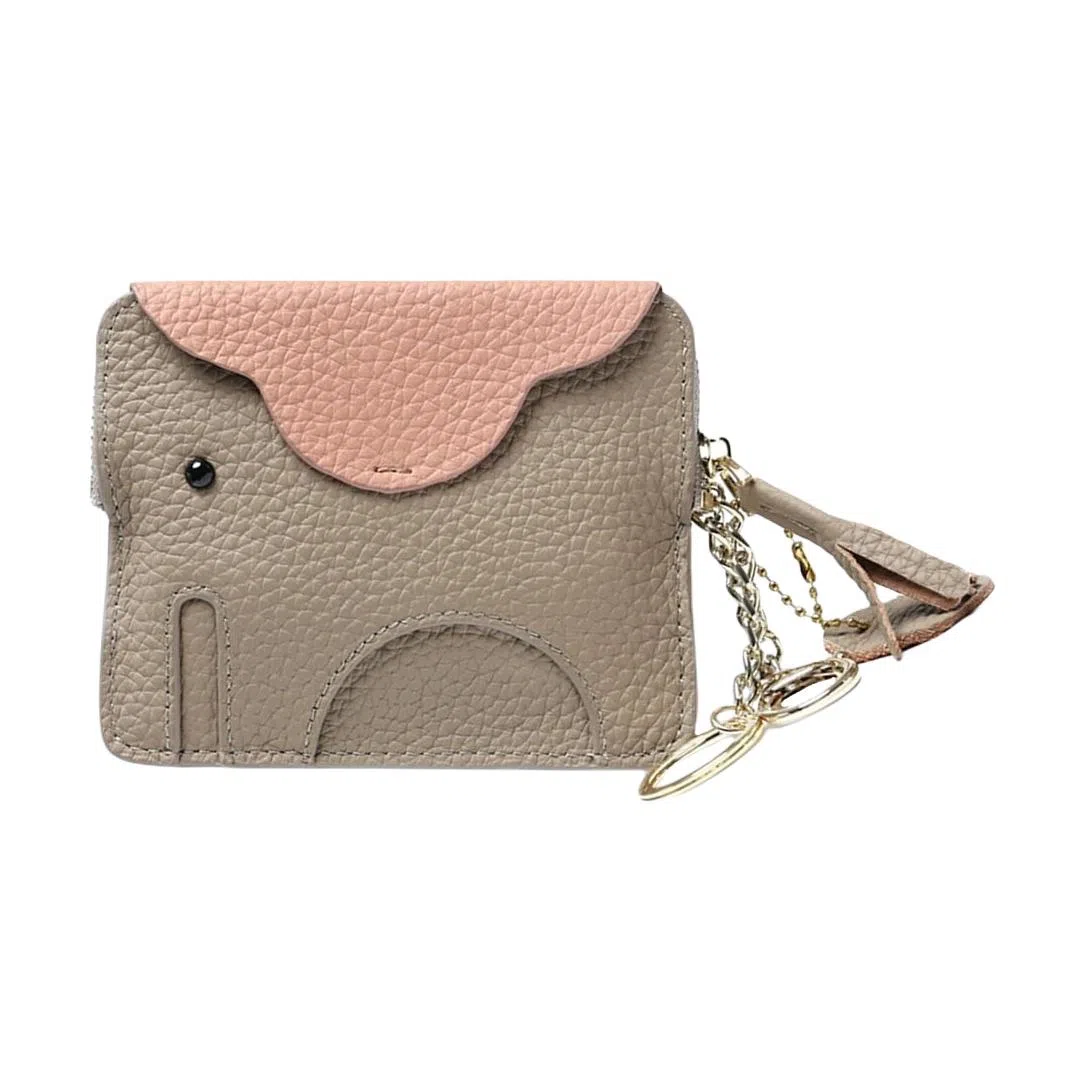 掐尖 可爱小象硬币包钥匙扣收纳包 头层牛皮 零钱包 常规 女款 多色