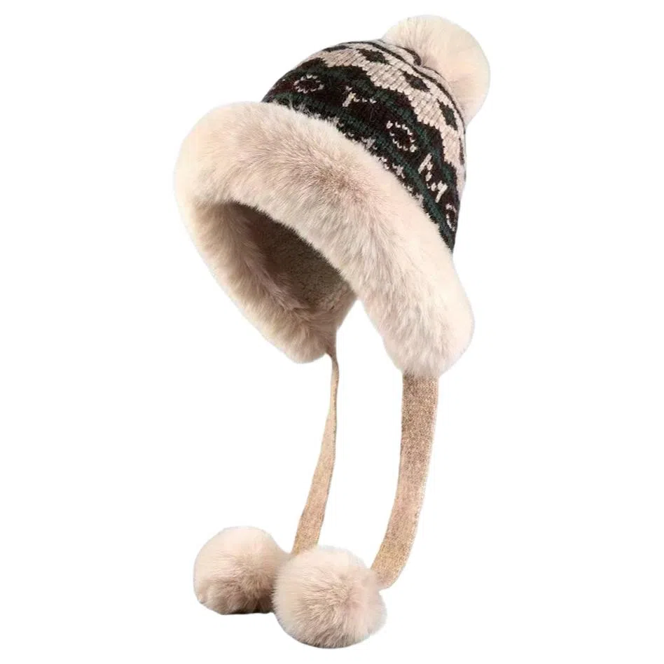 梦特娇 护耳防寒 毛线 绒线帽 男女同款情侣款