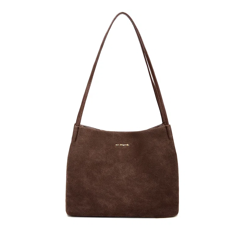 红蜻蜓 百搭小众设计潮流 合成革 单肩包 常规 女款 深咖啡色