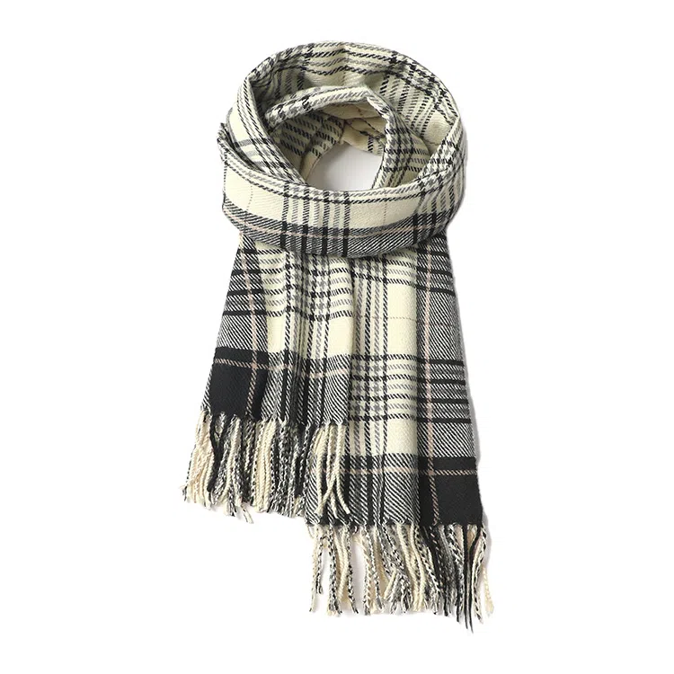 心水好物 学院风韩版简约格子出行氛围感流苏保暖 聚酯纤维 绒线围巾 男女同款情侣款