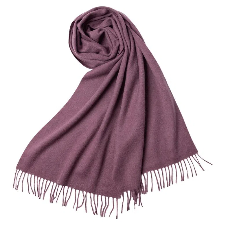 红豆 简约轻盈时尚百搭优雅 山羊绒 绒线围巾 男女同款情侣款