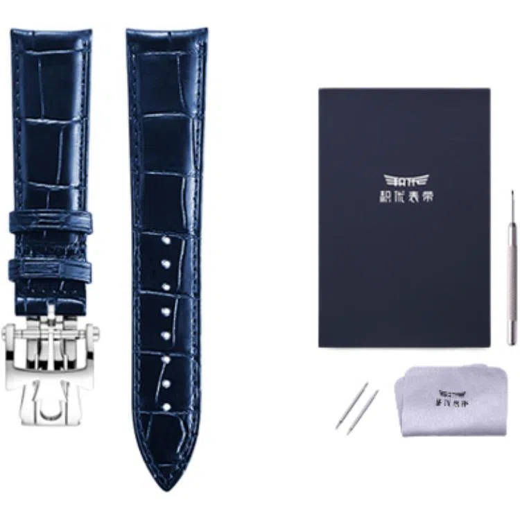 积优 江诗丹顿代用鳄鱼皮表带 适用传承艺术大师伍陆之型 男女通用 黑色棕色蓝色
