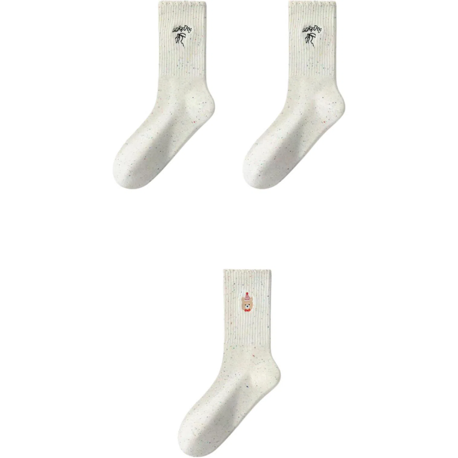 妮轻 纯棉可爱卡通甜美中筒袜 女款