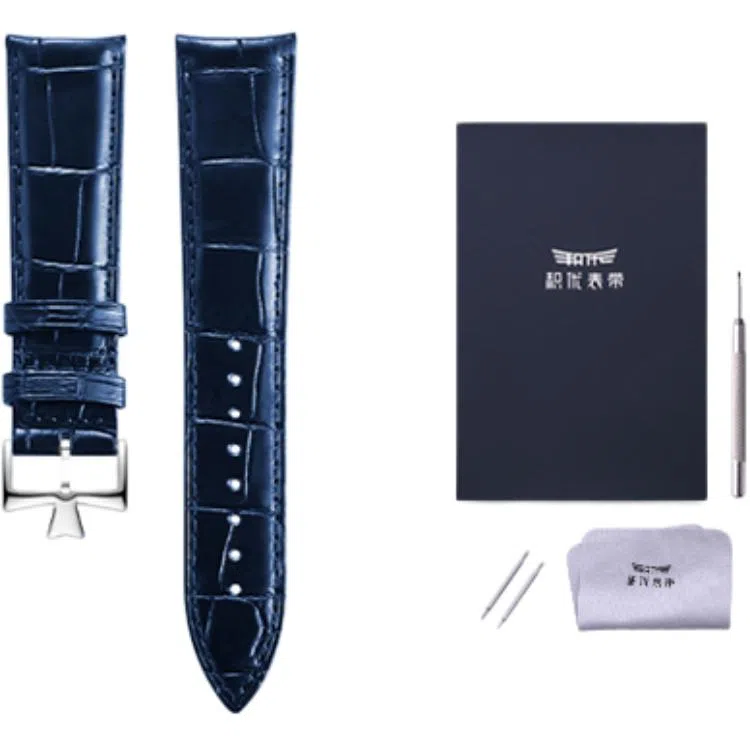 积优 江诗丹顿代用鳄鱼皮表带 适用传承艺术大师伍陆之型 男女通用 黑色棕色蓝色