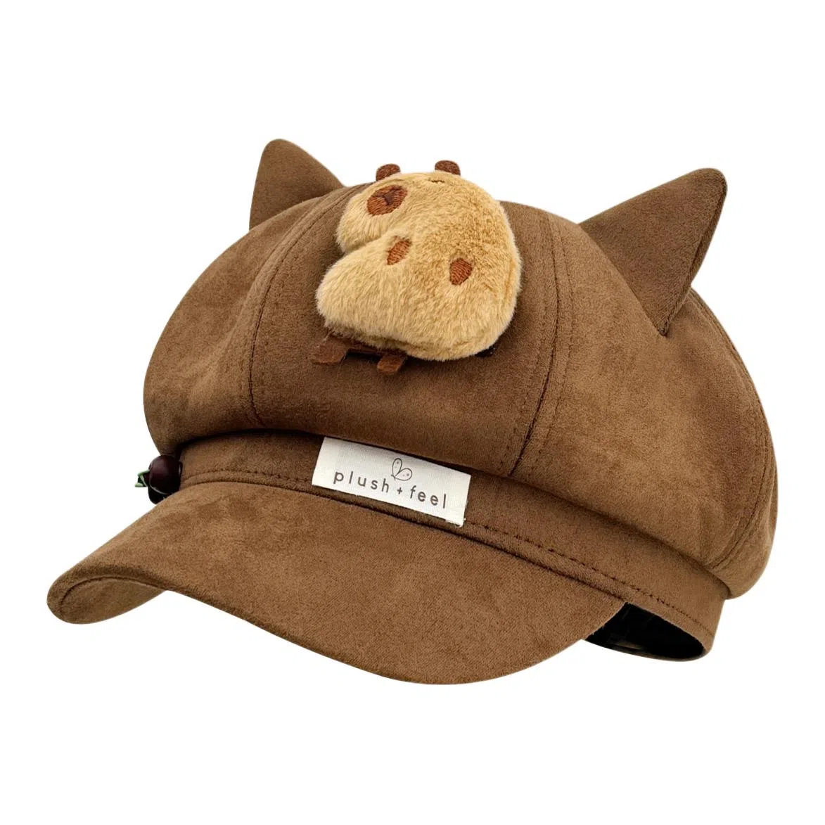 木林森 可爱卡皮巴拉玩偶百搭 麂皮绒 贝雷帽 男女同款情侣款