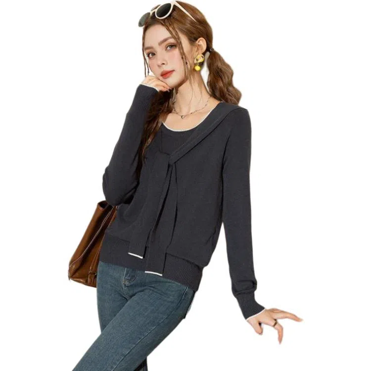 法文箱子 宽松高级感内搭针织衫 女款