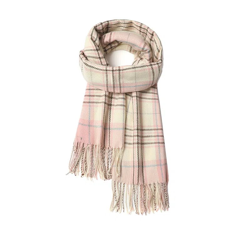 心水好物 学院风韩版简约格子出行氛围感流苏保暖 聚酯纤维 绒线围巾 男女同款情侣款