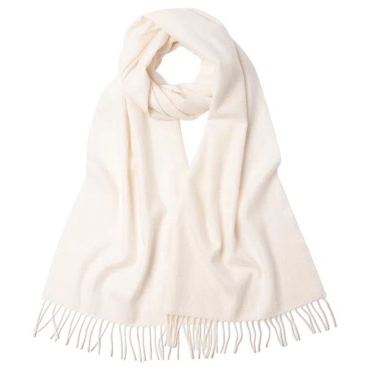 红豆 简约轻盈时尚百搭优雅 山羊绒 绒线围巾 男女同款情侣款