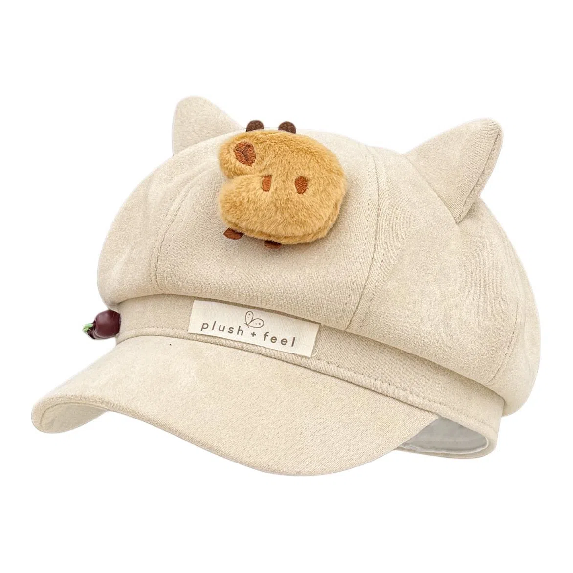 木林森 可爱卡皮巴拉玩偶百搭 麂皮绒 贝雷帽 男女同款情侣款