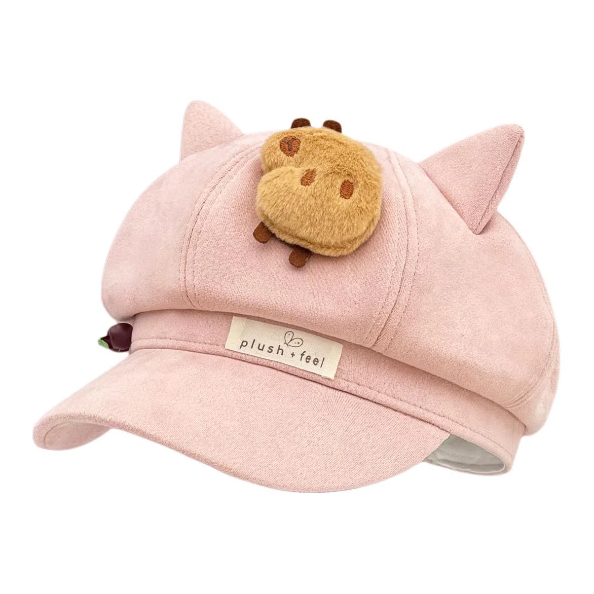 木林森 可爱卡皮巴拉玩偶百搭 麂皮绒 贝雷帽 男女同款情侣款