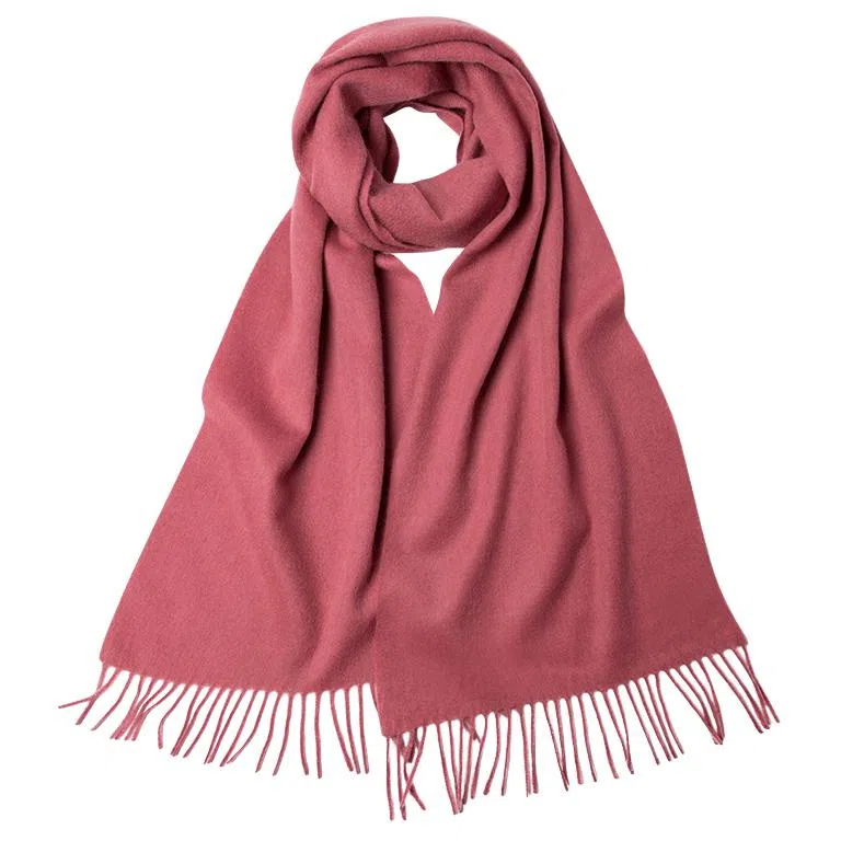 红豆 简约轻盈时尚百搭优雅 山羊绒 绒线围巾 男女同款情侣款